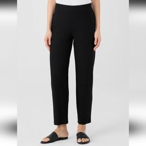 Eileen Fisher washable packable stretch crepe pull on pant black minimalist PM